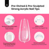 Picture of Beetles Tipex Gel Nail Kit Short Coffin Instant Apex Nail Tips, 224 Pcs Pre-Building&Pre-Etched Coffin False Nail Tips with Uv Nail Glue, LED Mini Nail Lamp-Thick Acrylic Nail Set for Flat Nails