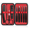 Picture of Yougai Tweezers and Nail Clippers Set,9 Pcs Professional Stainless Steel Tweezers Kit-Great Precision Tweezers with Curved Scissors and Eyebrow Razor for Daily Beauty Tools with Leather Travel Case