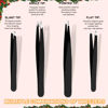 Picture of Yougai Tweezers and Nail Clippers Set,9 Pcs Professional Stainless Steel Tweezers Kit-Great Precision Tweezers with Curved Scissors and Eyebrow Razor for Daily Beauty Tools with Leather Travel Case