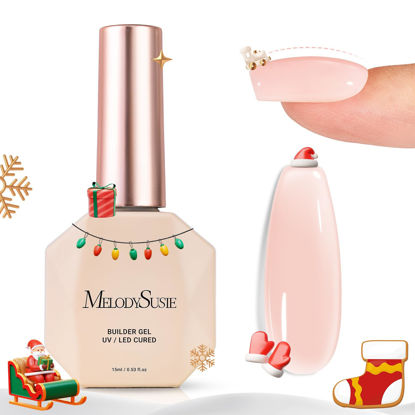 Picture of MelodySusie Builder Nail Base Gel Nude Builder Gel for Nails Thickening, Soak Off UV Gel,Extension Gel Rhinestone Nail Glue Gel in a Bottle for Nail Art Design Gift for Women-019