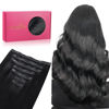 Picture of WENNALIFE Seamless Clip In Hair Extensions Human Hair, 24 Inch 160g 7pcs Jet Black Hair Extensions Clip in Human Hair Invisible PU Skin Weft Natural Remy Human Hair Extensions