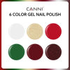 Picture of CANNI 6Pcs 9ml Gel Nail Polish Set- White Glitter Gold Emerald Green Burgundy Red Gel Polish Kit Christmas Colors DIY at Home Salon New Year's Gifts for Girls