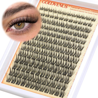 Picture of Wispy Lash Clusters Lashes Cluster Eyelash Extensions Natural Individual Lashes Fluffy Lash Extension Soft Cotton Band Eyelashes Clusters Fairy D Curl Lash Cluster For DIY Eyelash Extension