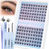 Picture of Geeneiya Wispy Lash Clusters Kit Natural Eyelash Clusters Kit 10-12MM DIY Lash Extension Kit C Curl Eyelash Extension Kit Short Individual Lashes with Lash Bond and Seal for Beginners
