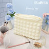 Picture of PAZIMIIK Floral Makeup Bag Large Cotton Zipper Pouch for Purse Travel Canvas Make Up Organizer for Women Cosmetic,Bubble Beige