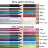 Picture of evpct 6Pcs Blue Colored Glitter Eyeliner Pencils Set delineadores de colores para ojos ojos contra el agua Dark Light Blue Green Purple Red Pink Metallic Colorful Liquid Eye Liner Set Women Waterproof