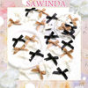 Picture of SAWINDA 30PCS Mini Hair Bows Beige Black Brown Small Bows for Hair Silky Satin Bows for Women Cute Hair Ribbon Bowknot Barrettes Sweet Alligator Hair Bow Clips Accessories for Teens and Girls