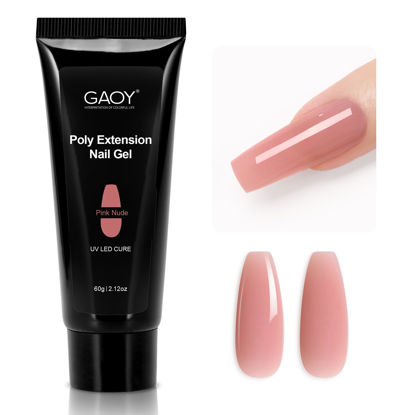 Picture of GAOY Poly Gel, 60g Nail Extension Gel, Pink Nude Builder Gel Nail Enhancement Gel for Beginner & Professional Nail Art Salon DIY at Home