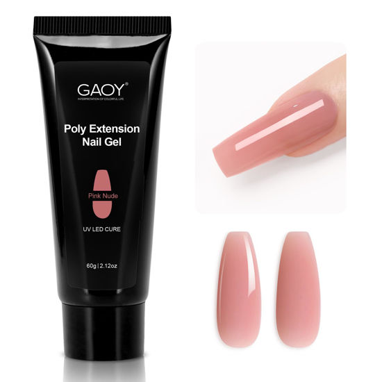 Picture of GAOY Poly Gel, 60g Nail Extension Gel, Pink Nude Builder Gel Nail Enhancement Gel for Beginner & Professional Nail Art Salon DIY at Home