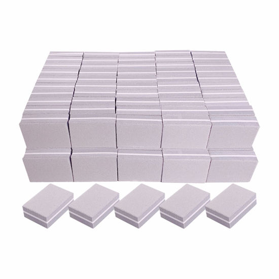 Picture of Nail Buffers (100 Pack), Mini Buffer Block Nail File for Acrylic Nails and Natural Nails, 100/180 Grit Nail Buffer Block Bulk Buffing Blocks for Nail Buff Professional Manicure File Blocks Set Gray