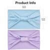 Picture of GiLi 2 Pack Wide Headbands for Women Boho Knotted Non Slip Fashion Hair Bands Yoga Running Sports Workout Gym Head Wraps Elastic Soft Cotton Cloth Turbans Bandana for Girls (Light Purple,Light Blue)
