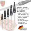 Picture of 3 Swords Germany - Brand Quality Sapphire Metal Nail File Set (5 pcs.) with 3-Way Nail Buffer (1 pc.), Manicure Pedicure Finger & Toe Nail Care - Made in Solingen Germany (671)