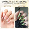 Picture of UNA GELLA Almond Shape Nail Tips Half Cover 216pcs Medium Almond Gel x Nail Tips Pre-buff Matte Soft Gel Almond Acrylic Press On Nails Easier Gel Nail Extentions Art Salon 12 Sizes