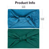 Picture of GiLi 2 Pack Wide Headbands for Women Boho African Knotted Non Slip Fashion Hair Bands Yoga Running Sports Workout Gym Head Wraps Elastic Soft Cotton Cloth Turbans Bandana for Girls (Dark Green, Teal)