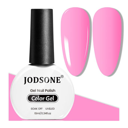 Picture of JODSONE 10ml Gel Nail Polish Pink Gel Polish Light Pink Nail Polish Gel Bright Pink High Gloss Soak Off U V Gel Nail Manicure Salon DIY at Home