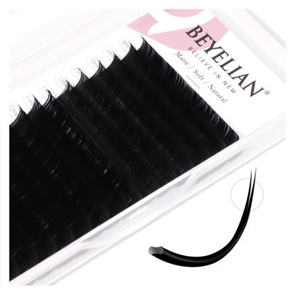 Picture of BEYELIAN Eyelash Extensions, Individual Lashes, 0.15mm CC Curl 9-15mm Super Matte Classic Lash Extensions, Ellipse Flat Eyelash Extension, Mixed Tray for Professional Salon Use