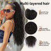 Picture of ORSUNCER Claw Long Wavy Ponytail Extension Black Brown 30" Curly Pony Tail Clip in Hair Extensions for Women Fluffy Natural Looking Synthetic Hairpiece for Daily Use