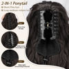 Picture of ORSUNCER Claw Long Wavy Ponytail Extension Black Brown 30" Curly Pony Tail Clip in Hair Extensions for Women Fluffy Natural Looking Synthetic Hairpiece for Daily Use