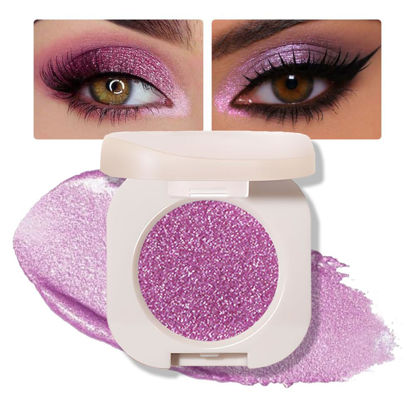 Picture of FeiCuiYun Monochrome Glittler Eyeshadow, light Shimmer eyeshadow, pressed glitter eyeshadow, Glittler Matte Pressed Powder Single Vegan Eyeshadow; Talc, Paraben & Cruelty Free, Glam Rock(08)