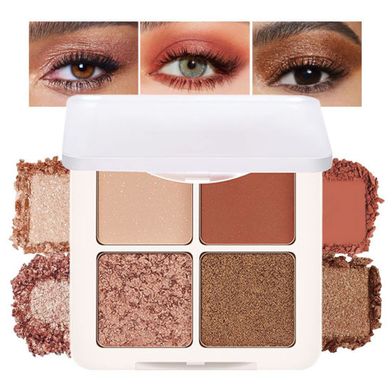 Picture of Eyeshadow Quads, Blendable Matte, Metallic and Shimmer Finishes, Velvety Pigmented Creamy Formula, Four Way Quad Eye Shadow Palette, Talc, Paraben & Cruelty Free