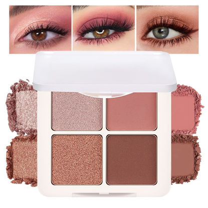 Picture of Eyeshadow Quads, Blendable Matte, Metallic and Shimmer Finishes, Velvety Pigmented Creamy Formula, Four Way Quad Eye Shadow Palette, Talc, Paraben & Cruelty Free