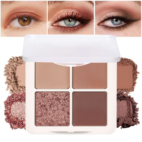 Picture of Eyeshadow Quads, Blendable Matte, Metallic and Shimmer Finishes, Velvety Pigmented Creamy Formula, Four Way Quad Eye Shadow Palette, Talc, Paraben & Cruelty Free