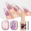 Picture of Bevimee Cat Eye Gel Polish Light Purple Glass Jelly Magnetic Nail Polish Gel Smoothie Glitter Gloss Shine Mauve Color Velvet UV Gel Polish For Nail Art Manicure DIY At Home 12ml