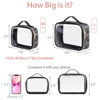 Picture of PACKISM Floral Texture Lace TSA Approved Toiletry Bag - 180° Large Opening Clear Makeup Bags in 2 Size, Clear Cosmetic Bags with Handle, 0.5 mm Thick Non-deformable No Smell, Black