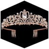 Picture of Rose Gold Crown for Women Crystal Princess Tiaras Rhinestone Queen Crowns Wedding Bridal Hair Accessories Birthday Prom Pageant Party Coming of Age Ceremony Photo Props (Rose Gold1)