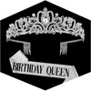 Picture of Silver Crown for Women Birthday Queen Sash & Rhinestone Tiara Set Birthday Decoration Rhinestone Headband Glitter Crystal Hair Accessories for Party(Silver1&Sash)