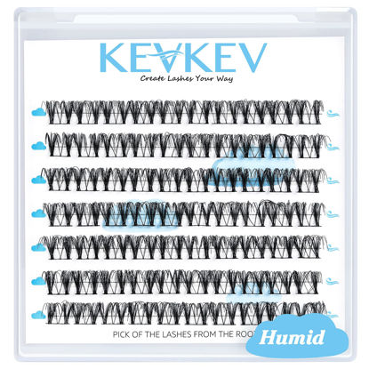 Picture of Lash Clusters 70 Pcs Cluster Lashes Eyelash Clusters DIY Cluster Eyelash Extensions Individual Lashes Thin Band & Soft(Humid,D-14mm)