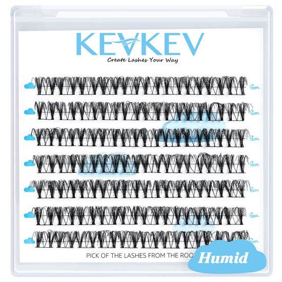 Picture of Lash Clusters 70 Pcs Cluster Lashes Eyelash Clusters DIY Cluster Eyelash Extensions Individual Lashes Thin Band & Soft(Humid,D-14mm)