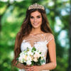 Picture of Gold Crown for Women Birthday Queen Sash & Rhinestone Tiara Set Birthday Decoration Rhinestone Headband Glitter Crystal Hair Accessories for Party(Gold1&Sash)