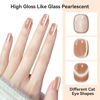 Picture of Bevimee Moonlight Cat Eye Gel Nail Polish 12ML, Crystal Nude High Gloss Cateye Gel Polish Nail Magnetic Glitter Holographic Nail Polish Glass Diamond Cats Eye Velvet UV Gel Polish for Nail Art 1PC