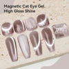 Picture of Bevimee Cat Eye Gel Nail Polish 12ML, Crystal Moonlight Cateye Gel Polish With Magnetic Stick, Magnetic Glitter Holographic Nail Polish Glass Diamond Cats Eye Velvet UV Gel for Nail Art Gray 1PC