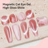 Picture of Bevimee Cat Eye Gel Nail Polish 12ML, Moonlight Cateye Gel Polish Crystal Mirror Gloss Magnetic Nail Gel Pink Glitter Holographic Nail Polish Cats Eye Velvet UV Gel Polish for Nail Art 1PC