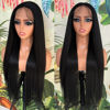 Picture of QD-Tizer Synthetic Lace Front Wigs for Black Women Straight Long Hair Wigs Pre Plucked Bleached Knots with Baby Hair Heat Resistant Full Wigs Glueless Wigs