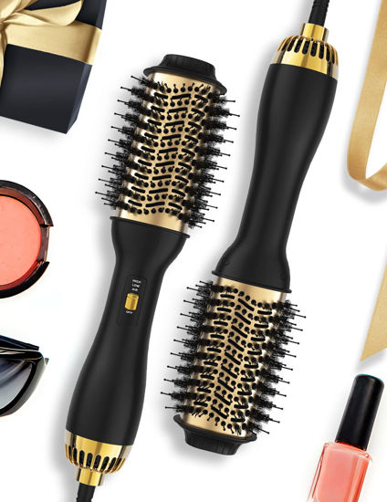 Picture of LANDOT Hair Blow Dryer Brush and Volumizer, One-Step Hot Air Brush for Drying, Straightening, Volumizing