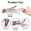 Picture of 10 Pcs Double Grip Hair Clips, Sightor Metal Snap Hair Clips Hair Barrettes for Women Hair Making Salon Supplies Hair Accessories (Brown)