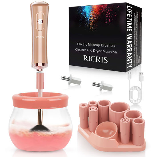 Picture of RICRIS Electric Makeup Brush Cleaner Machine - Ultra Fast USB Make Up Brush Washer and Dryer - Automatic Cosmetic Brush Cleanser Tool Clean and Dry in Seconds for Beauty Women, Girls