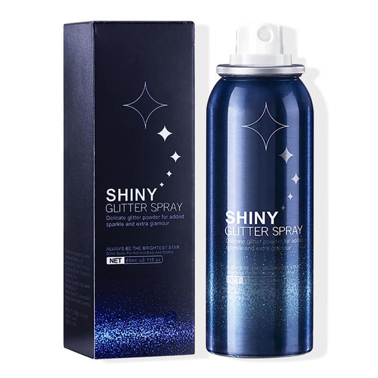 Picture of HANYWIL Body Glitter Spray for Hair and Body, Hairspray for Clothes, Long-Lasting Body Shimmer Spray Suitable for Stage, Festival Rave and Makeup Prom 2.11 Fl Oz