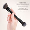 Picture of KINGMAS Foundation Makeup Brush, Double-ended Angled/Round Top Contour Makeup Brush for Beauty Blending Liquid Powder, Concealer Cream Cosmetics Blush Brush (Black)