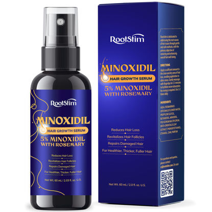 Picture of 5% Minoxidil Hair Growth for Women and Men: Extra Strength Minoxidil Hair Loss Treatment Serum with Rosemary for Faster Stronger Thicker Hair Growth 60ML