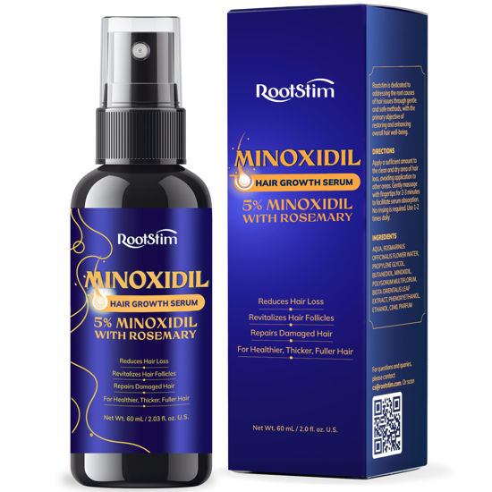 Picture of 5% Minoxidil Hair Growth for Women and Men: Extra Strength Minoxidil Hair Loss Treatment Serum with Rosemary for Faster Stronger Thicker Hair Growth 60ML