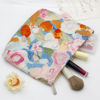 Picture of PAZIMIIK Floral Makeup Bag Large Cotton Zipper Pouch for Purse Travel Canvas Make Up Organizer for Women Cosmetic,Garden Orange