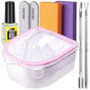 Picture of Teenitor Nail Soaking Bowl, Soak Off Gel Polish Dip Powder Remover, Manicure Bowl for Hand, Cuticle Remover Tools, Nail Brush Cuticle Pusher,Cuticle Oil Cuticle Peeler,Nail File Buffer Milk and Honey