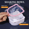 Picture of Teenitor Nail Soaking Bowl, Soak Off Gel Polish Dip Powder Remover, Manicure Bowl for Hand, Cuticle Remover Tools, Nail Brush Cuticle Pusher,Cuticle Oil Cuticle Peeler,Nail File Buffer Milk and Honey