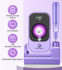 Picture of Portable Electric Nail Drill Machine: Professional Nail File Machine 40000RPM, Rechargeable Cordless Nail-E File with Bits & Base for Acrylic Nails Remove Gel Polish Manicure Salon Home, Light Purple