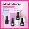 Picture of JODSONE 3 PCS Soak off Base Coat Matte and Glossy Top Coat 20 Glitter Red Pink Color High Shine and Fashion Gel Nail Polish Kit Happy Valentine's Day