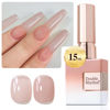 Picture of Double Rhythm Translucent Gel Polish Sheer Neutral Natural Light Milky Same Color Same Bottle 15ML Jelly Nail Polish Nail Art DIY at Home (Milky Nude Purple-A1414)